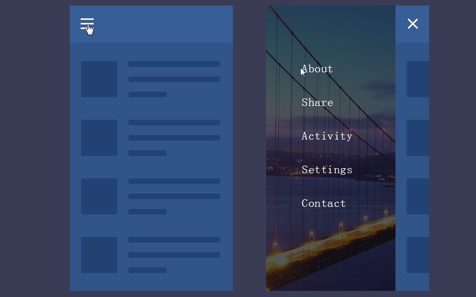 jQuery+CSS3移动手机菜单代码